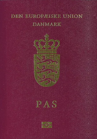 The Danish passport cover