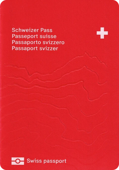 The Swiss passport cover, as Belong Switzerland shows it