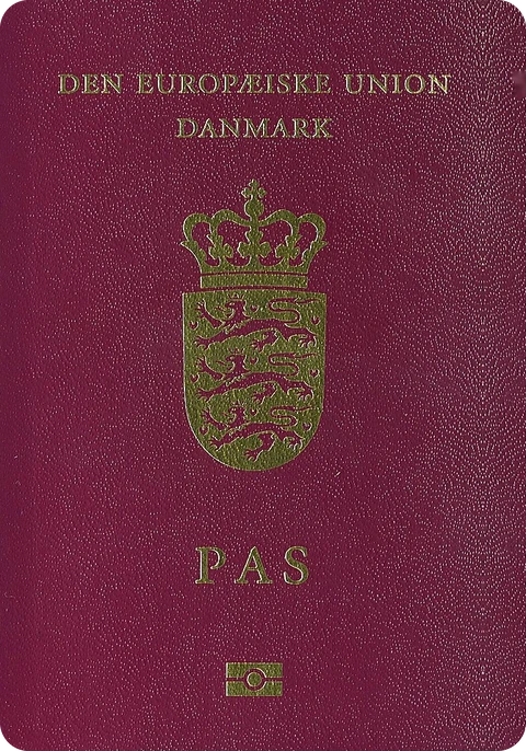 The Danish passport cover, as Belong Nordic shows it