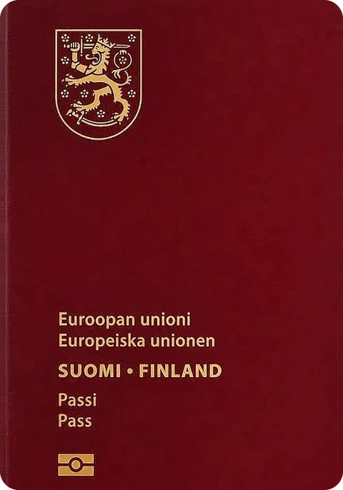 The Finnish passport cover, as Belong Nordic shows it