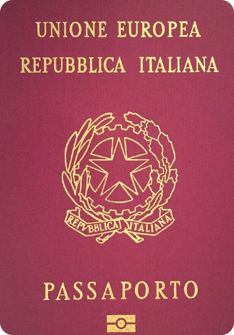 The Italian passport cover, as Belong Italy shows it