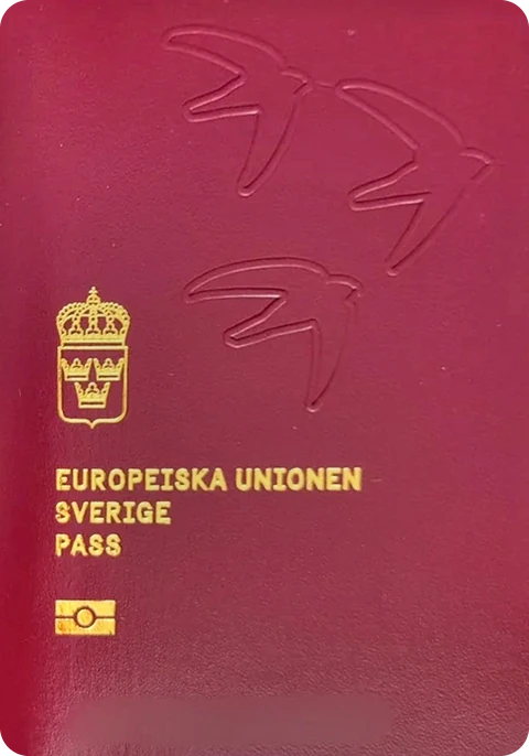 The Swedish passport cover, as Belong Nordic shows it