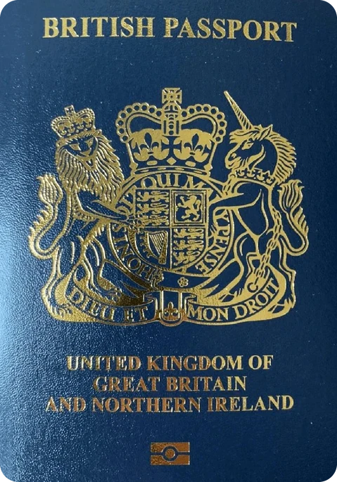 The British passport cover, as Belong United Kingdom shows it